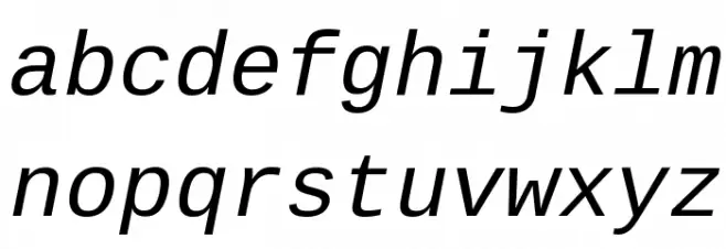 Cousine Italic फ़ॉन्ट लोअरकेस