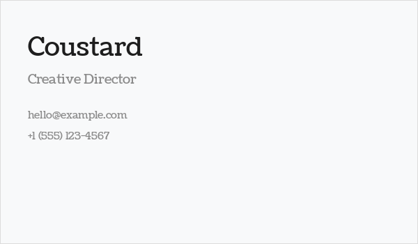 Coustard Business Card