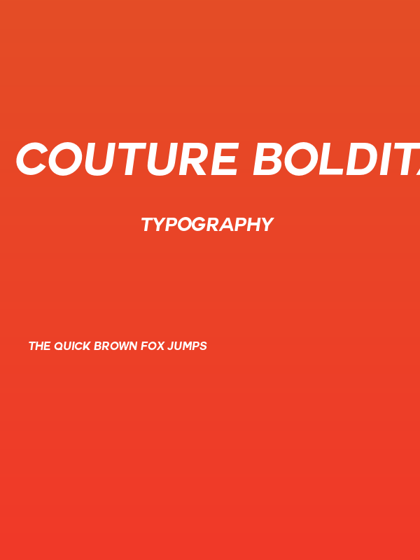 Couture-BoldItalic Poster