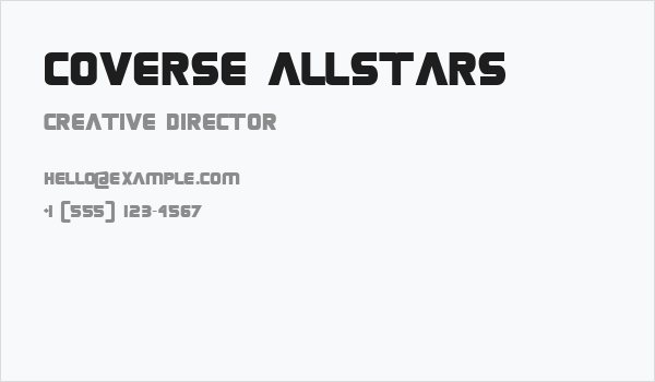 Coverse Allstars Business Card