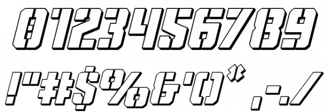 Covert Ops 3D Italic Font OTHER CHARS
