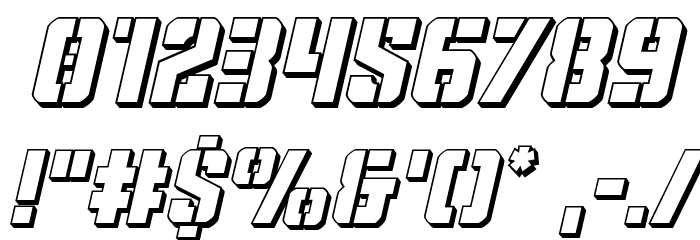 Covert Ops 3D Italic Font OTHER CHARS