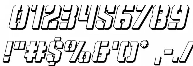 Covert Ops 3D Italic Font OTHER CHARS
