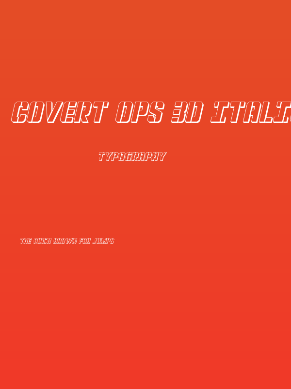 Covert Ops 3D Italic Poster