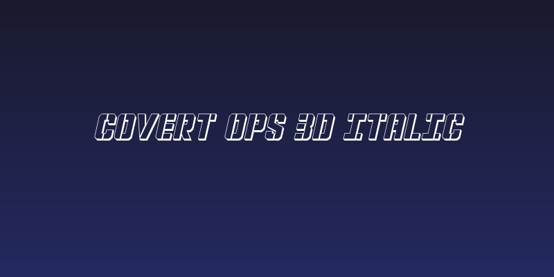 Covert Ops 3D Italic Social Header