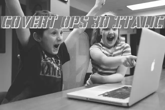 Covert Ops 3D Italic Font examples