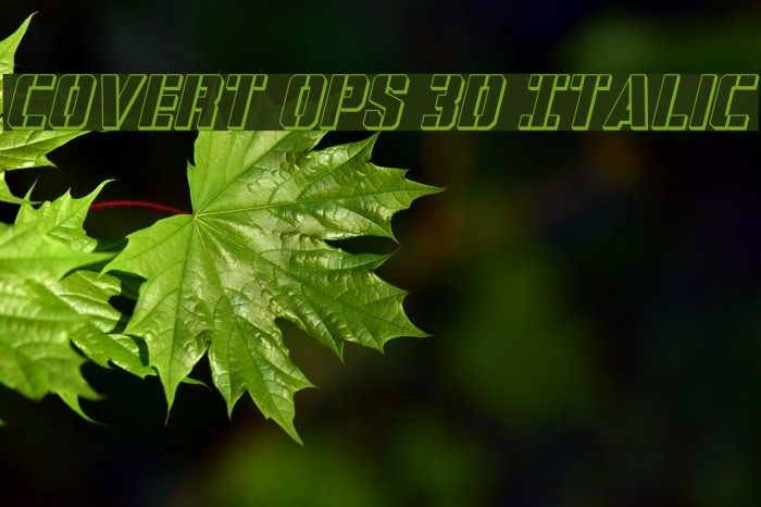 Covert Ops 3D Italic Font examples