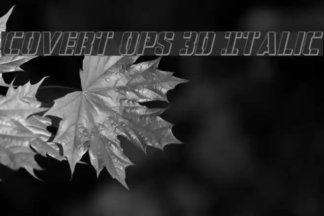 Covert Ops 3D Italic Font examples