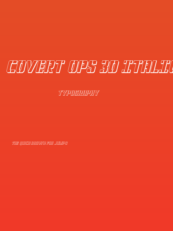 Covert Ops 3D Italic Poster