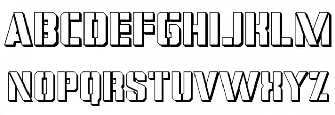 Covert Ops 3D Font Litere mici