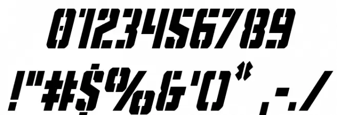 Covert Ops Condensed Italic Font OTHER CHARS