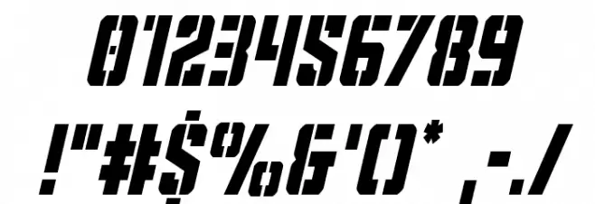 Covert Ops Condensed Italic Font OTHER CHARS