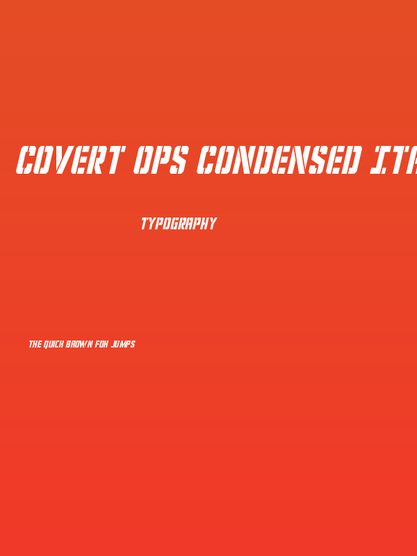 Covert Ops Condensed Italic Poster