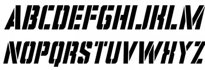 Covert Ops Condensed Italic 字体 小写