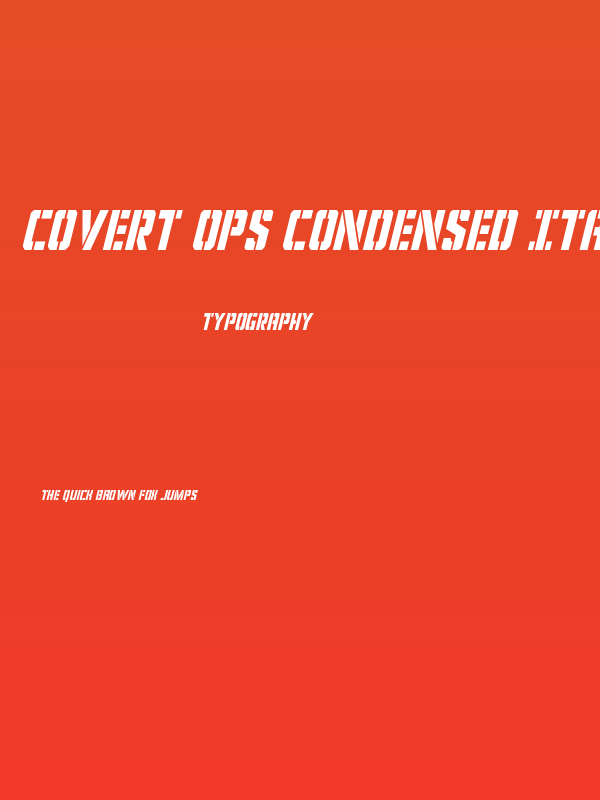 Covert Ops Condensed Italic Poster