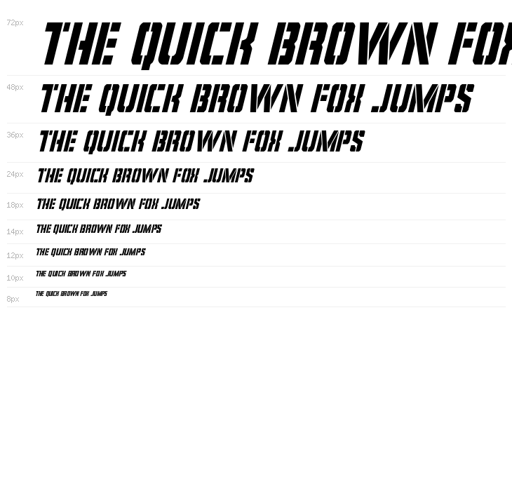 Covert Ops Condensed Italic Waterfall