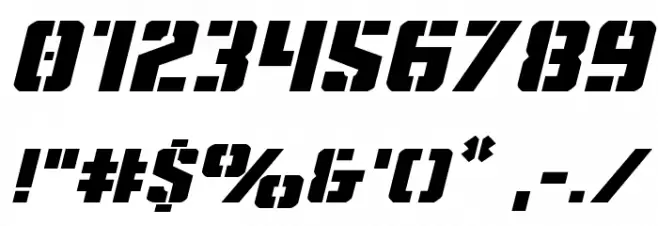 Covert Ops Expanded Italic Font OTHER CHARS