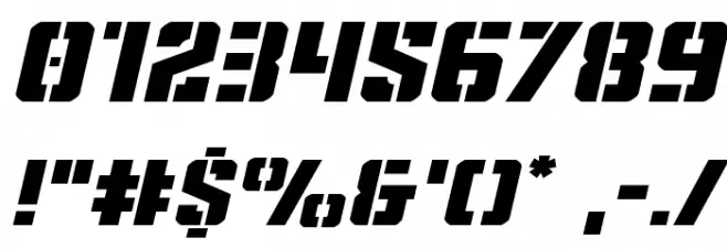 Covert Ops Expanded Italic Font OTHER CHARS