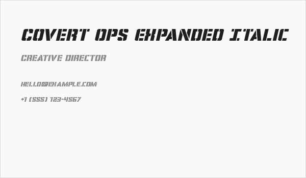 Covert Ops Expanded Italic Business Card