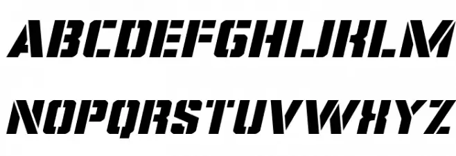 Covert Ops Expanded Italic Schriftart Kleinbuchstaben