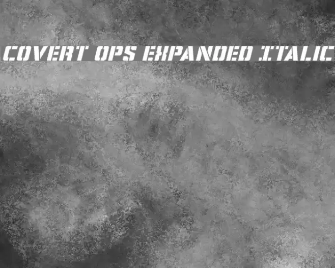 Covert Ops Expanded Italic Font examples