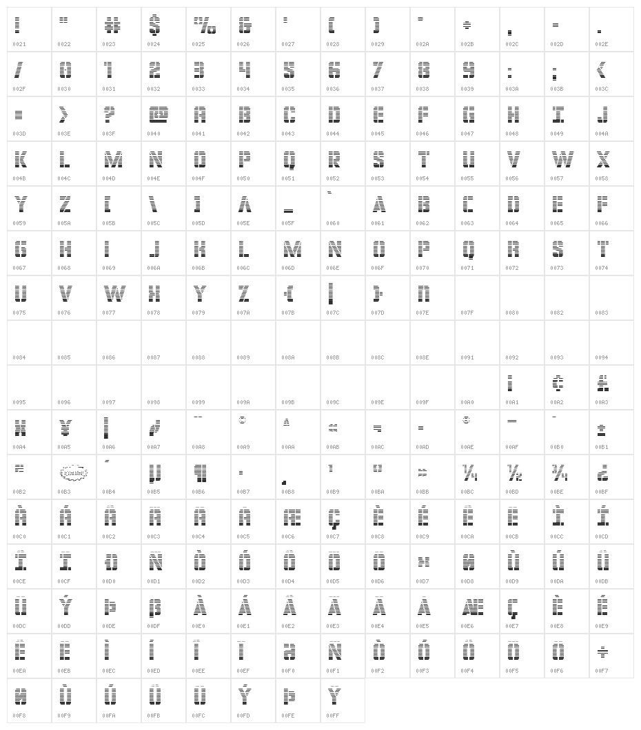 Covert Ops Gradient Character Map