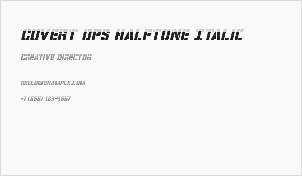 Covert Ops Halftone Italic Business Card