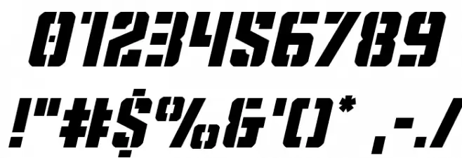 Covert Ops Italic Font OTHER CHARS
