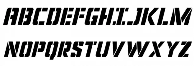 Covert Ops Italic Schriftart Groß