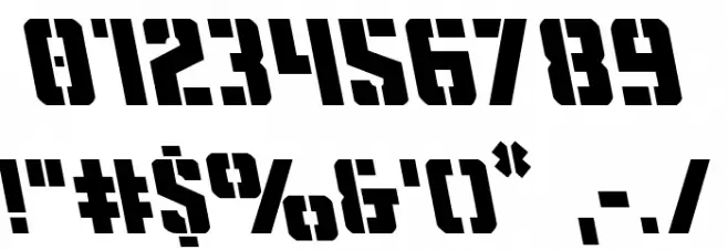 Covert Ops Leftalic Font OTHER CHARS