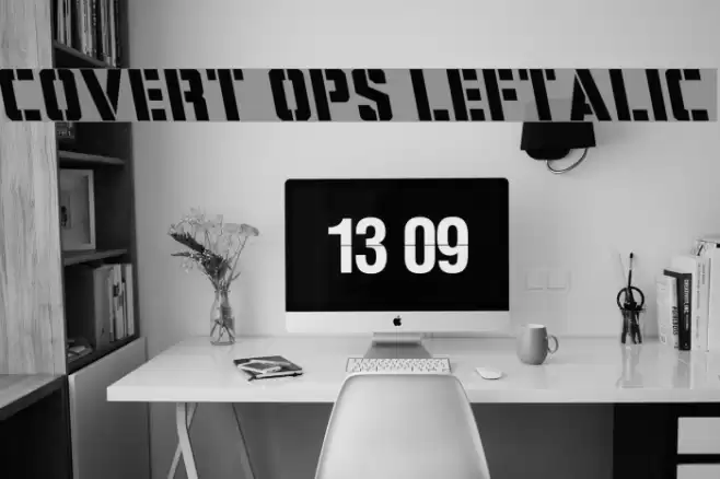 Covert Ops Leftalic Font examples