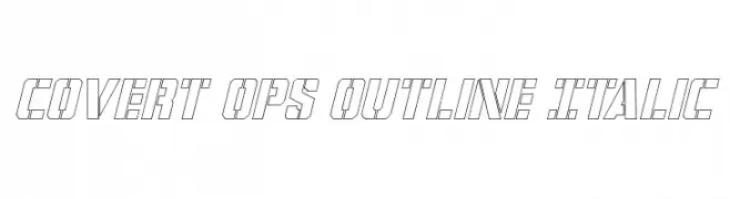 Covert Ops Outline Italic  नि: शुल्क फ़ॉन्ट्स डाउनलोड