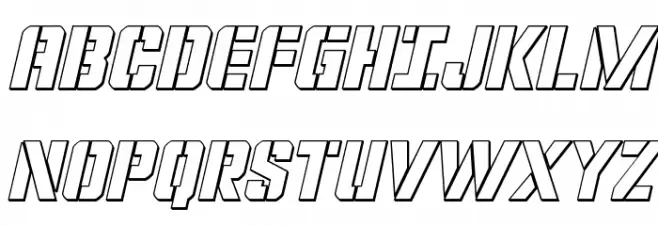Covert Ops Outline Italic Schriftart Groß