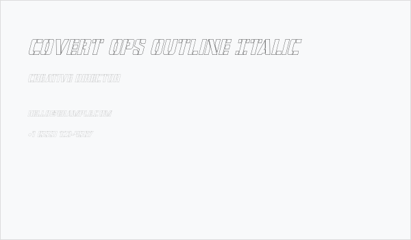 Covert Ops Outline Italic Business Card