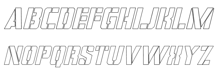 Covert Ops Outline Italic Schriftart Kleinbuchstaben