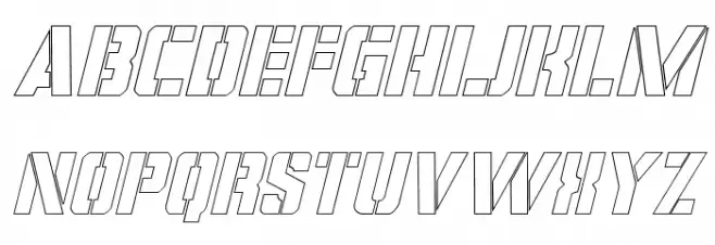 Covert Ops Outline Italic Schriftart Kleinbuchstaben