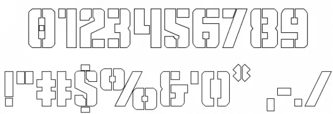 Covert Ops Outline Regular Font OTHER CHARS