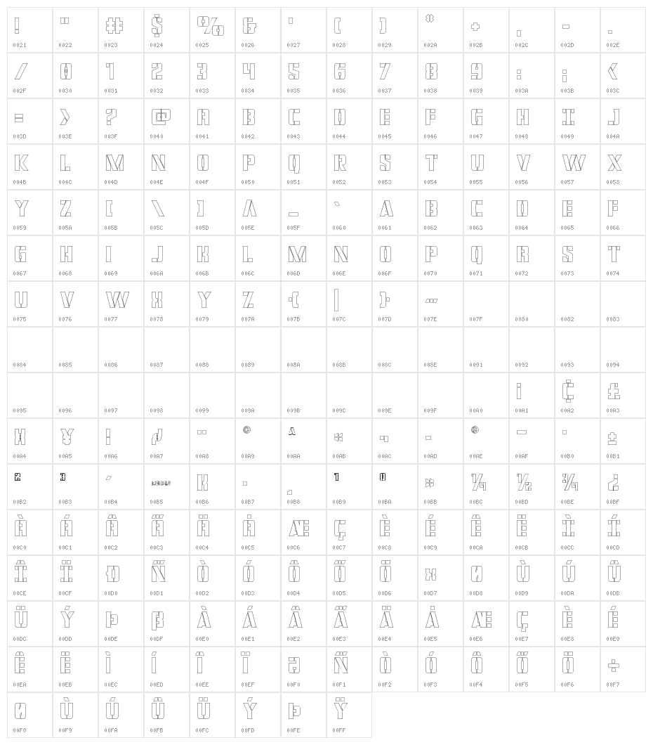 Covert Ops Outline Regular Character Map