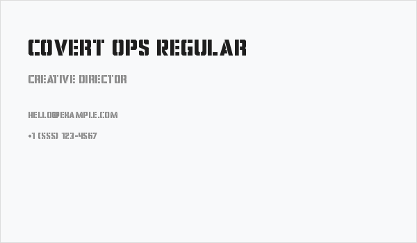Covert Ops Regular Business Card