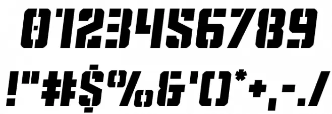 Covert Ops Semi-Italic Font OTHER CHARS