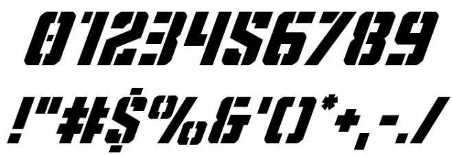 Covert Ops Super-Italic Font OTHER CHARS