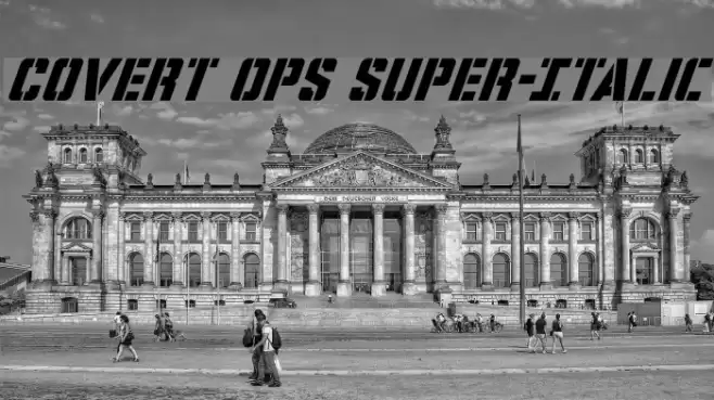 Covert Ops Super-Italic Font examples