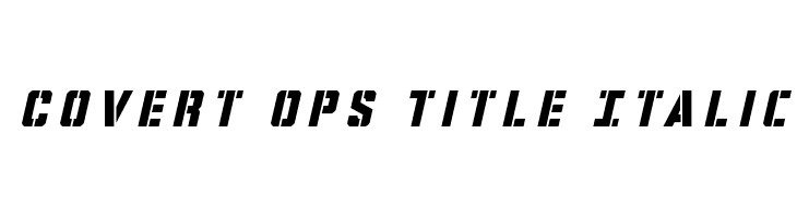 Covert Ops Title Italic  नि: शुल्क फ़ॉन्ट्स डाउनलोड