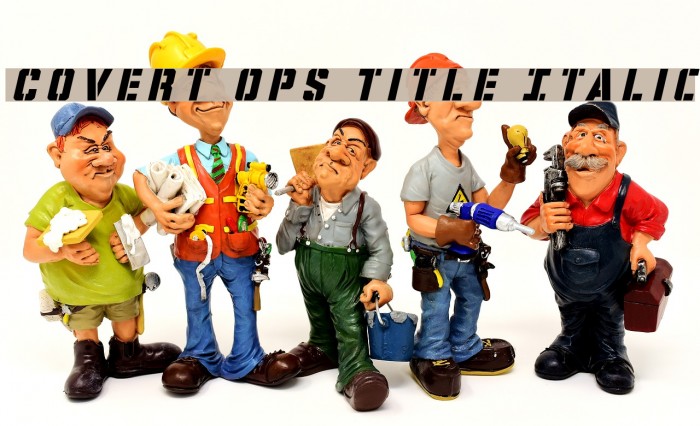 Covert Ops Title Italic Font examples