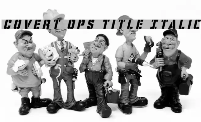 Covert Ops Title Italic Font examples