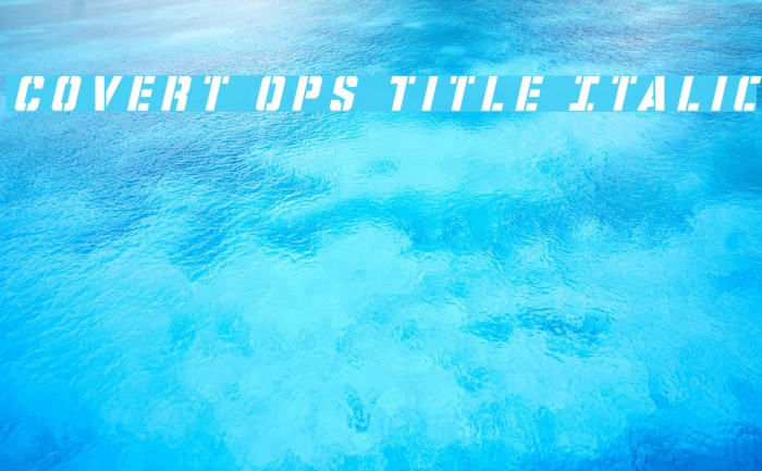 Covert Ops Title Italic Font examples