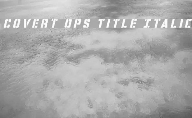 Covert Ops Title Italic Font examples
