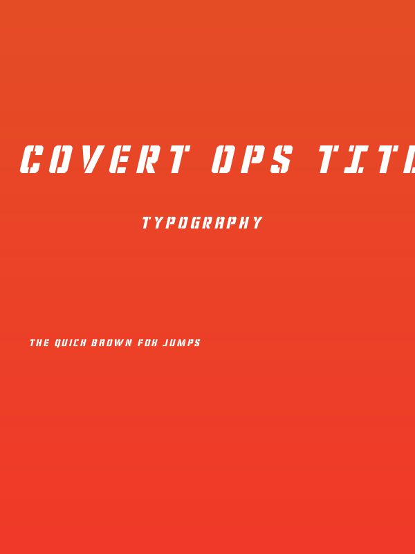 Covert Ops Title Italic Poster