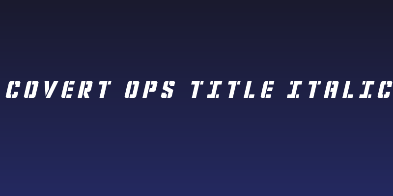 Covert Ops Title Italic Social Header