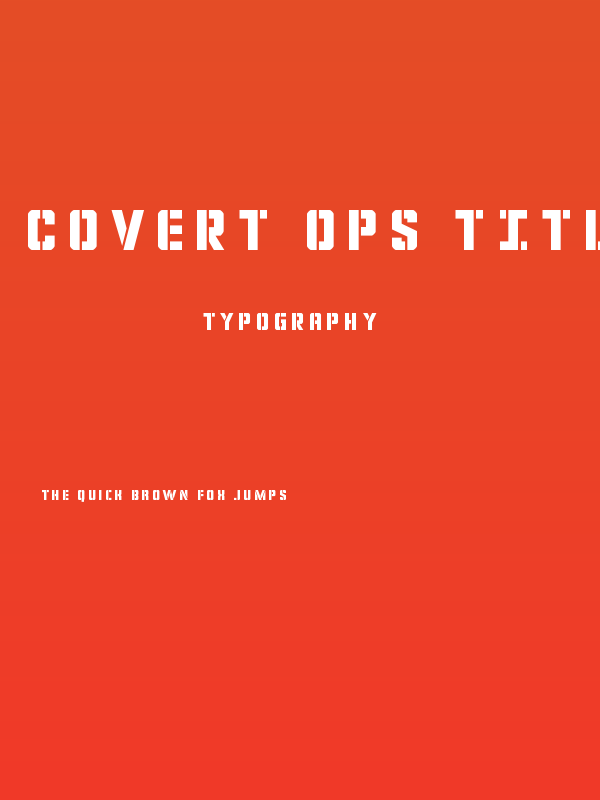 Covert Ops Title Poster